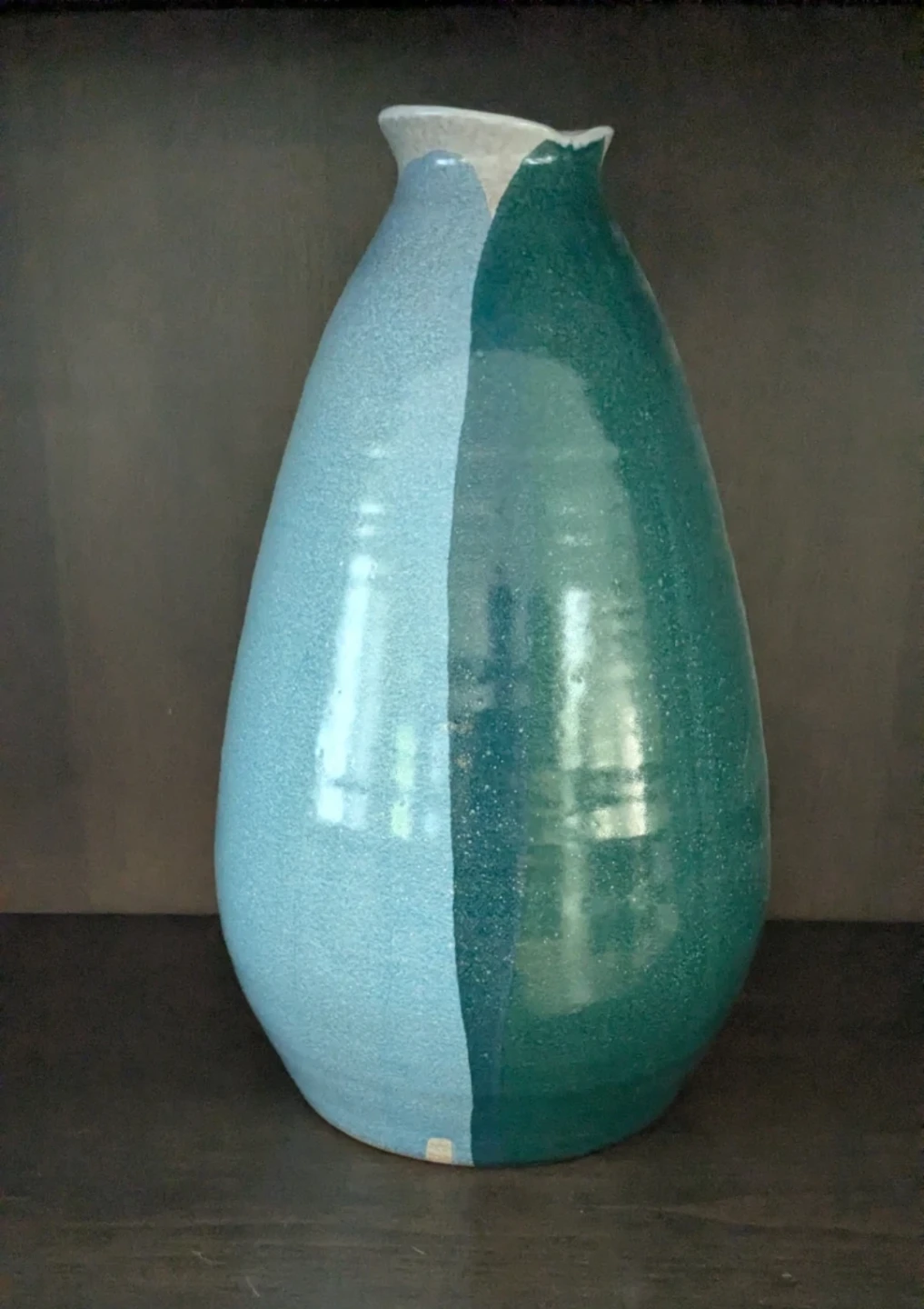 Crate & Barrel Ceramic Vase - Green and Blue - photo 3