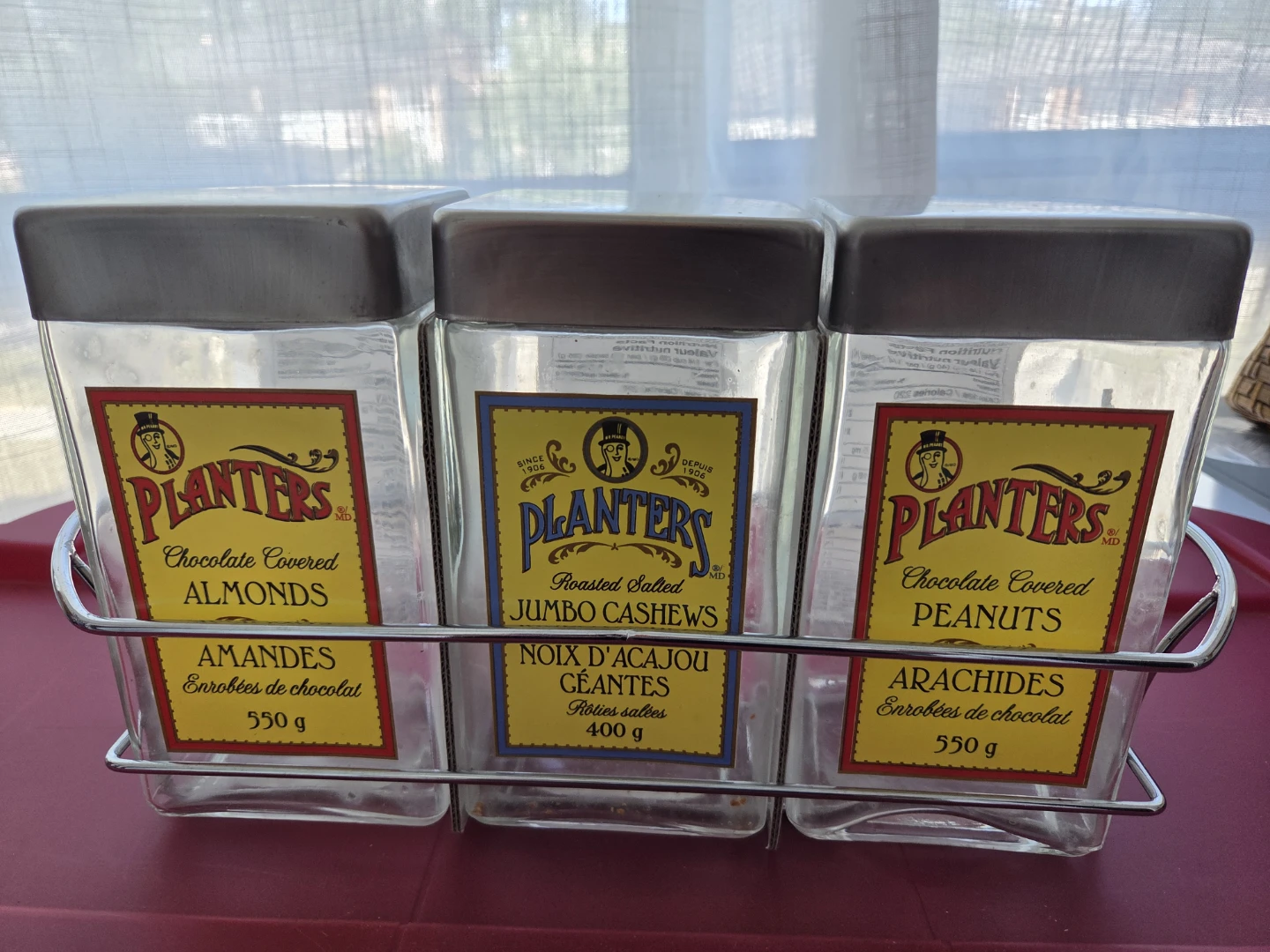 Planters Glass Canisters with Rack (3 pc)