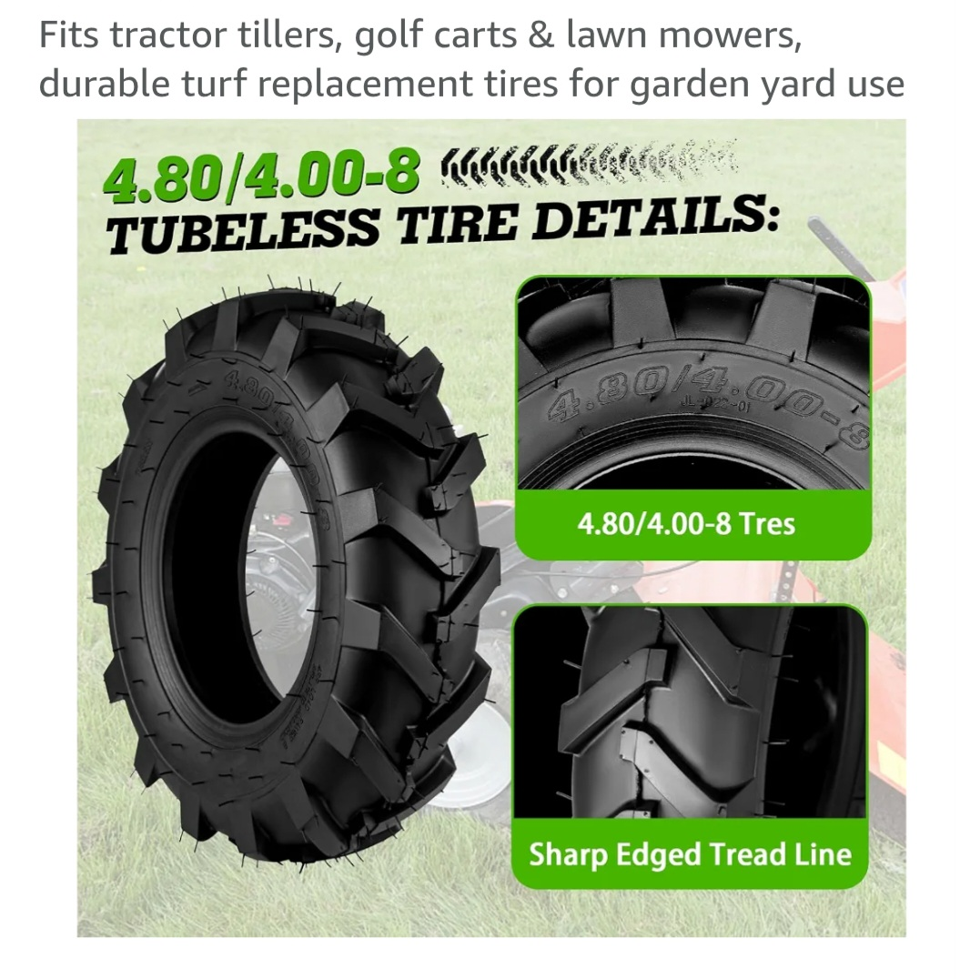 2 x Tractor Tires 4.80/4.00-8 Tubeless - photo 3