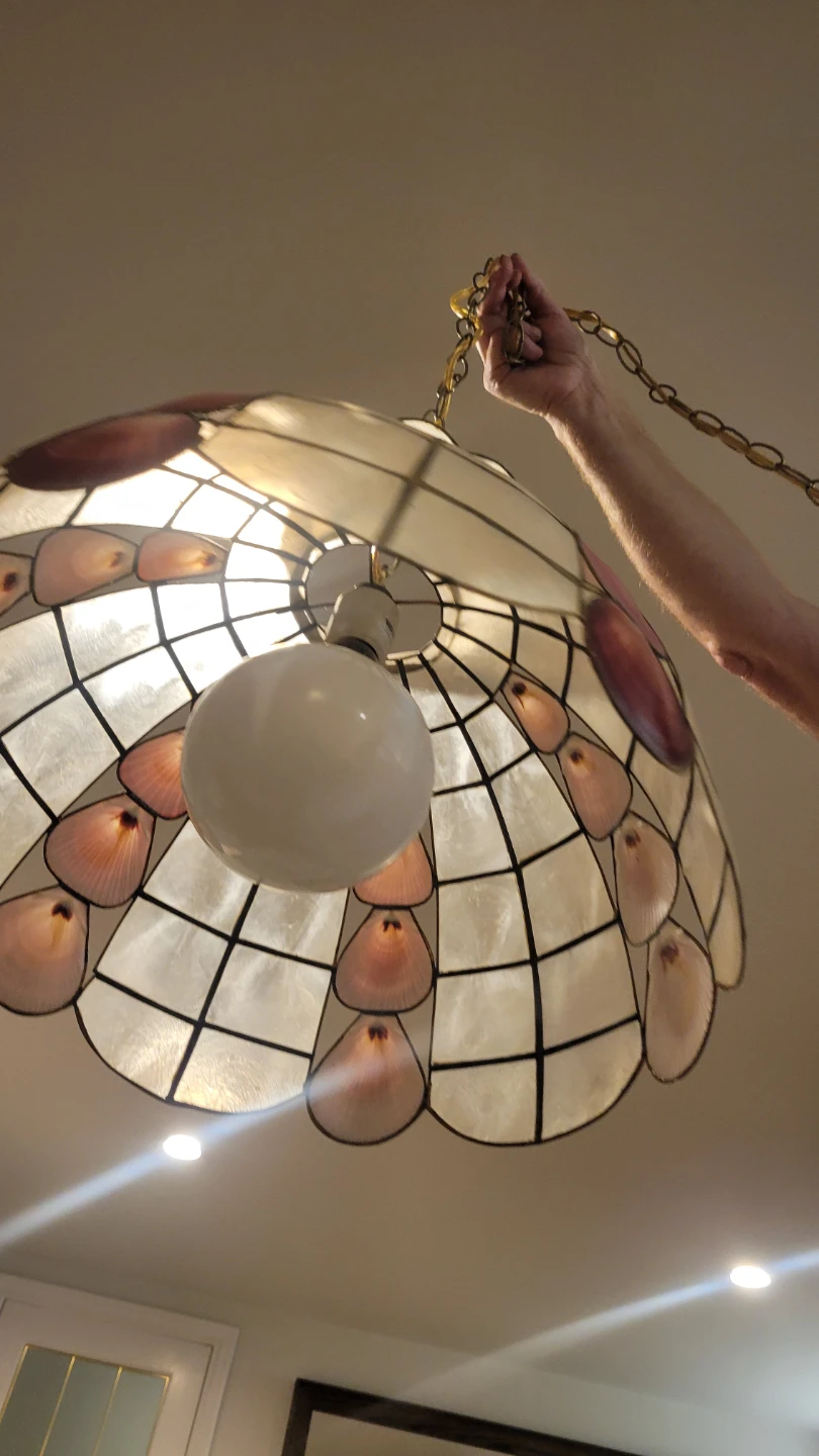 Just plug in!Vintage Capiz Shell Swag light. Coastal - photo 5