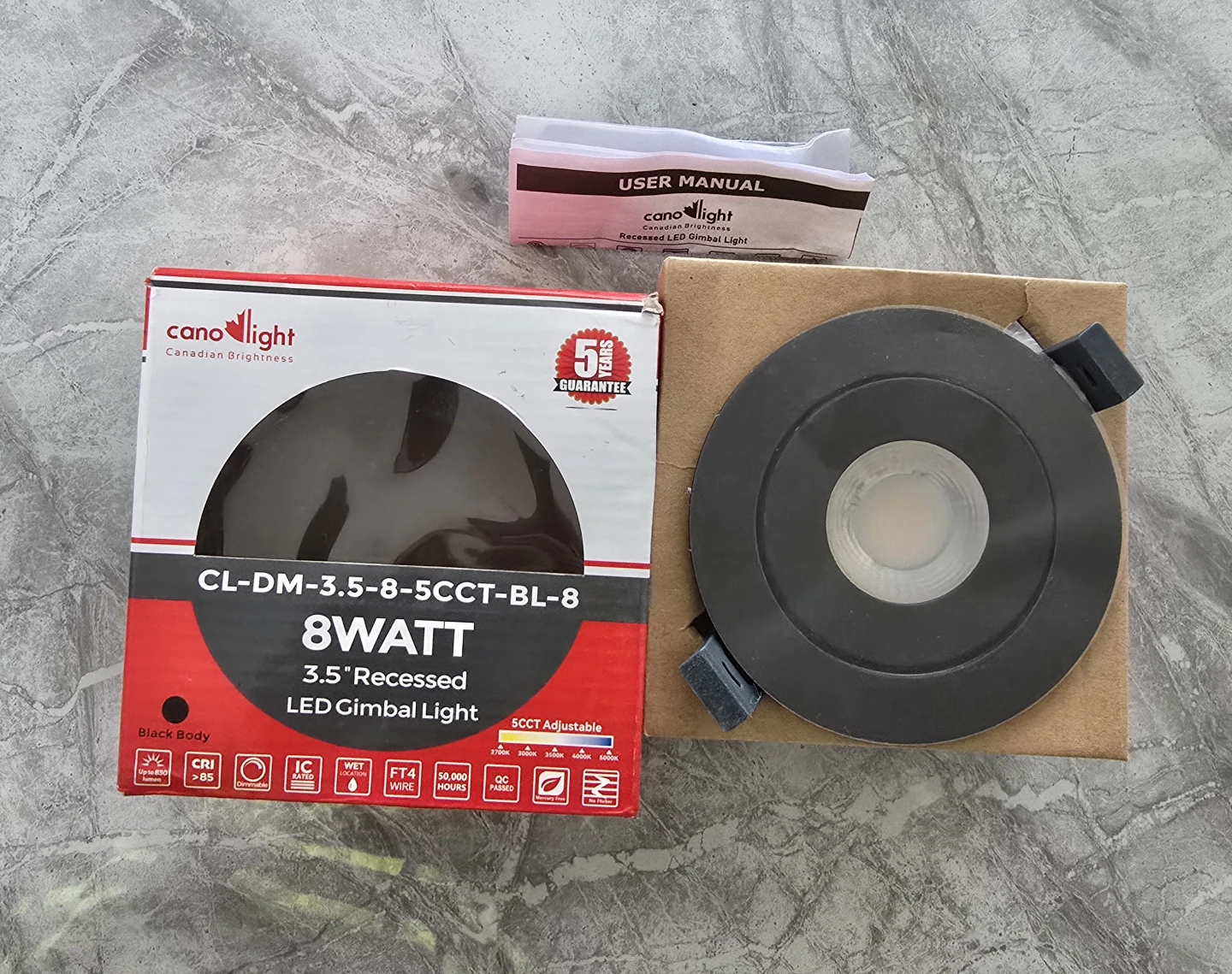 1pc- 3.5 Inch LED Recessed Gimbal Pot Light with, 8W - photo 2