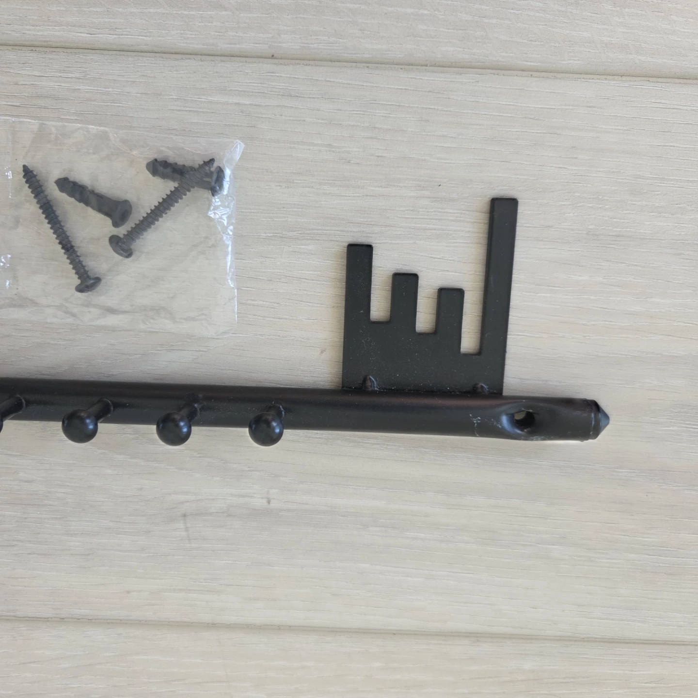 Black Key Shaped Wall Hook Rack - photo 2