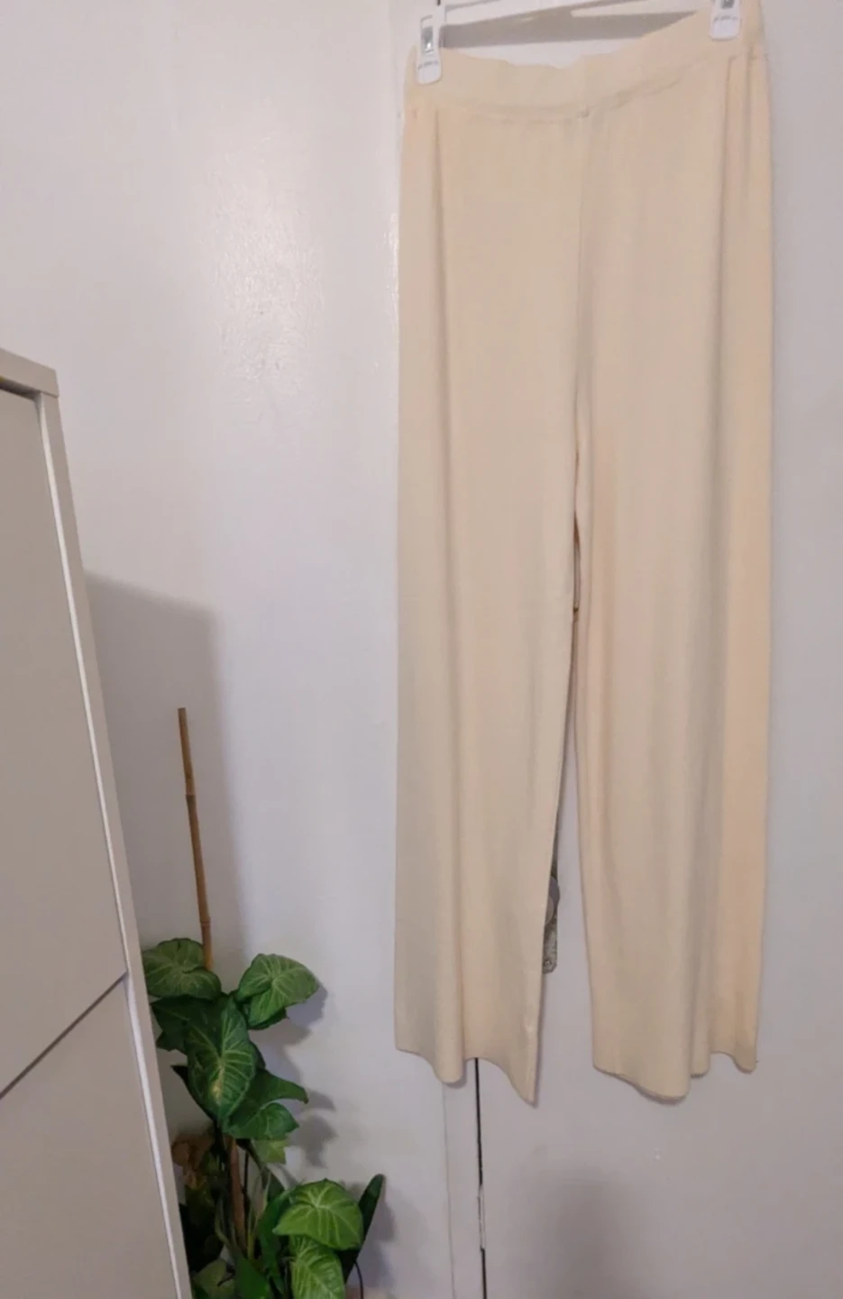 Nali Collection Cream Wide Leg Pants Size S - photo 3