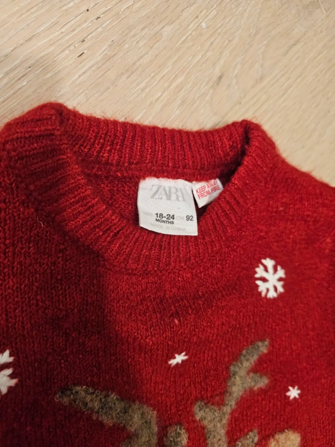 Zara Kids Christmas Reindeer Sweater Red - photo 2