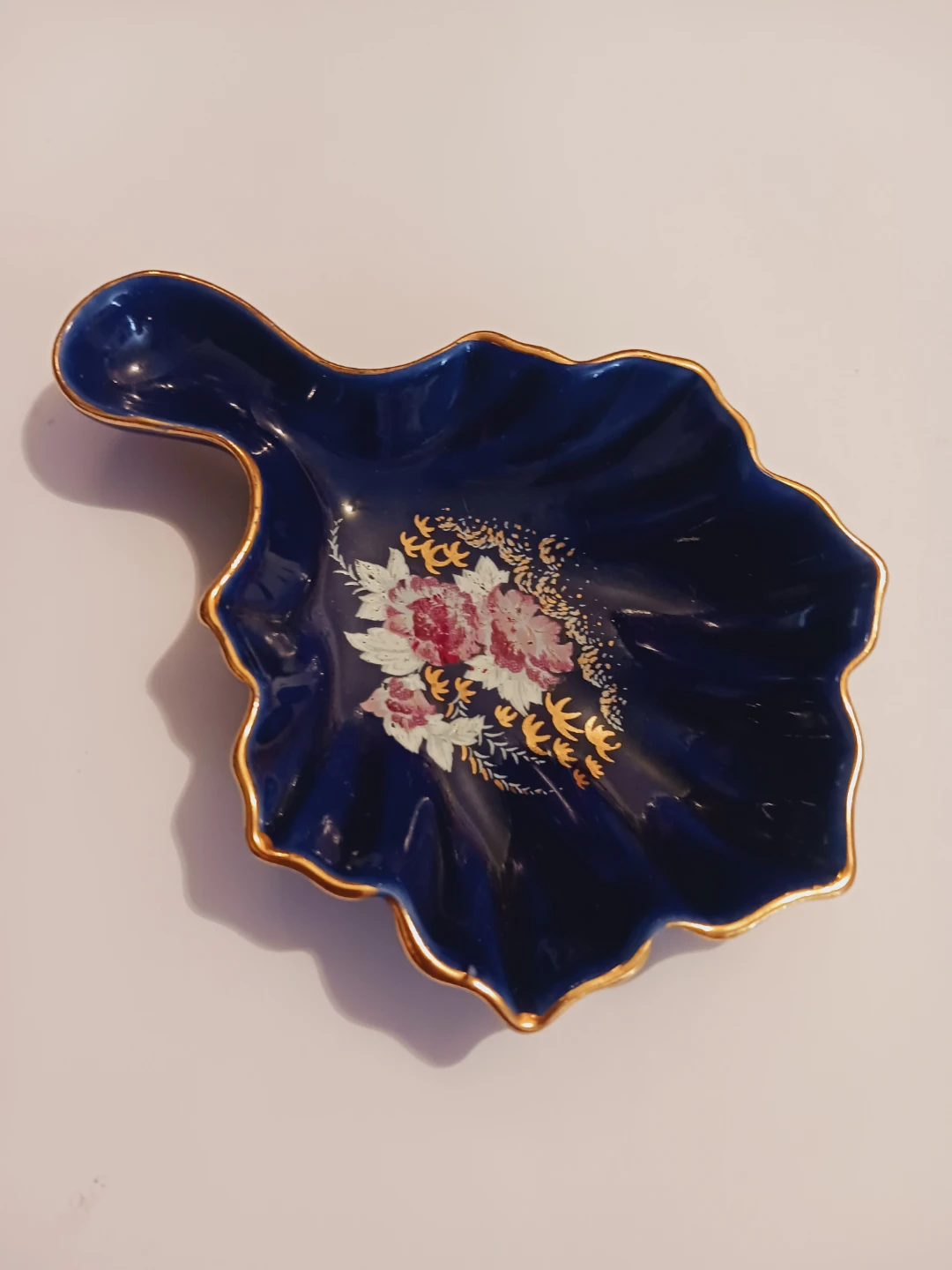Cobalt Blue Decorative Candy Dish with Floral Design