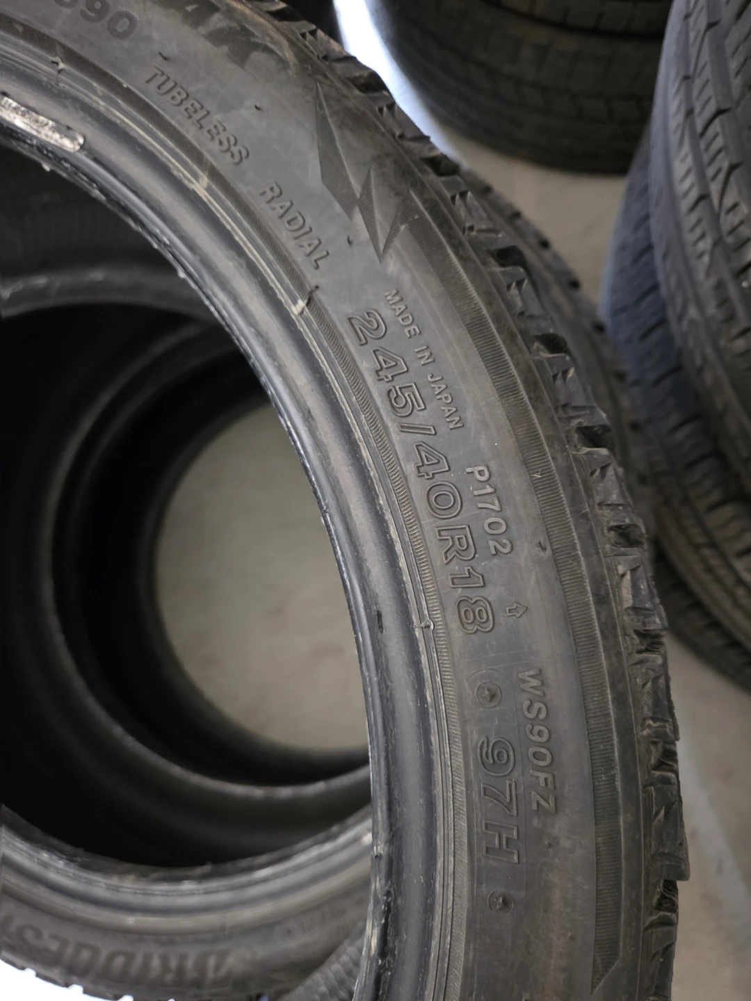 3 tire Bridgestone Blizzak WS90 Winter Tires - 245/40R18 - photo 2