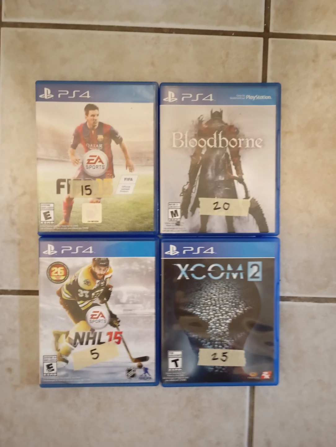 PlayStation 4 Games Bundle - FIFA 15, NHL 15, Bloodborne, XCOM 2