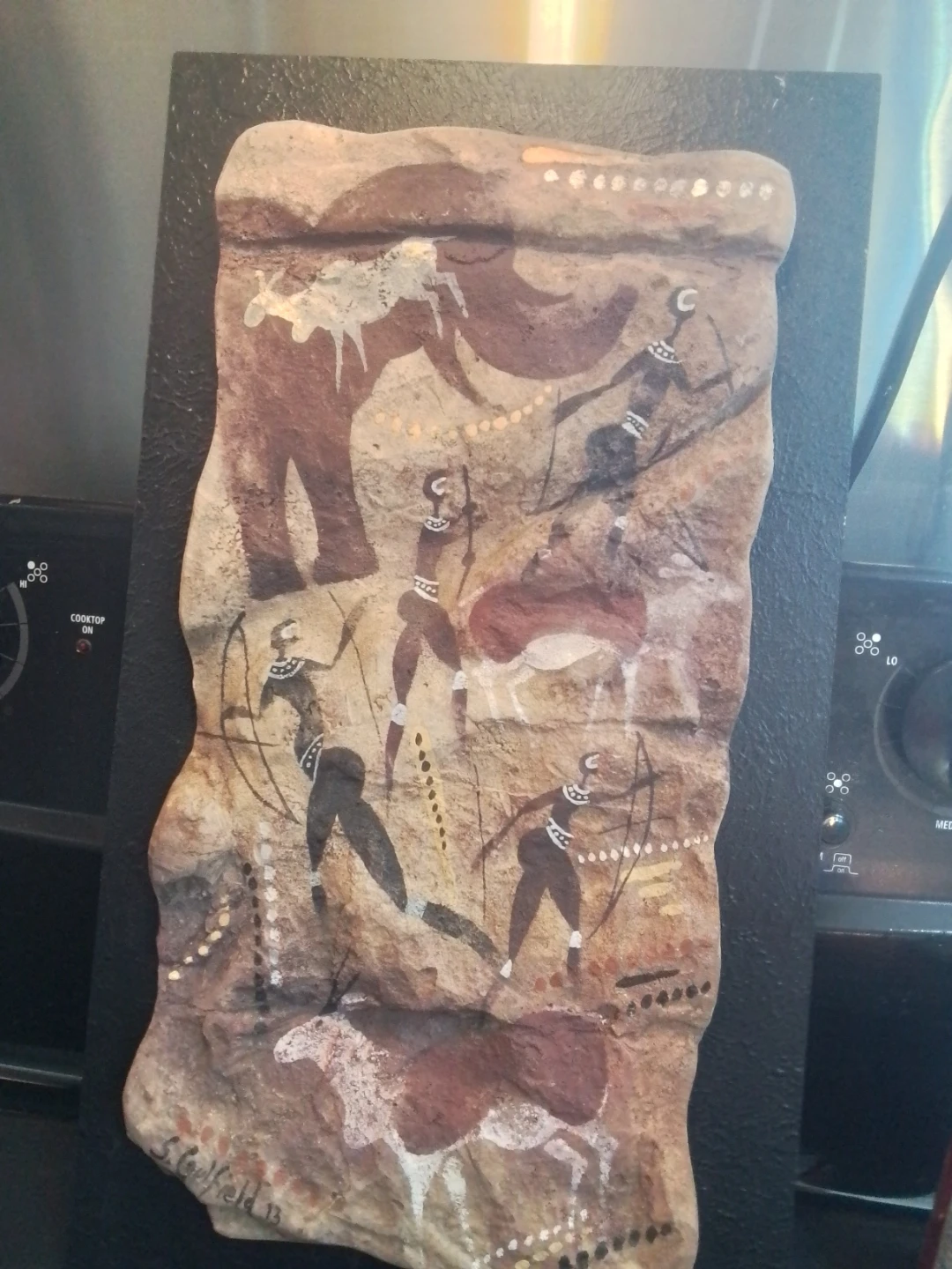 Authentic Sean Caulfield San (Bushmen) Rock Art Painting - photo 3