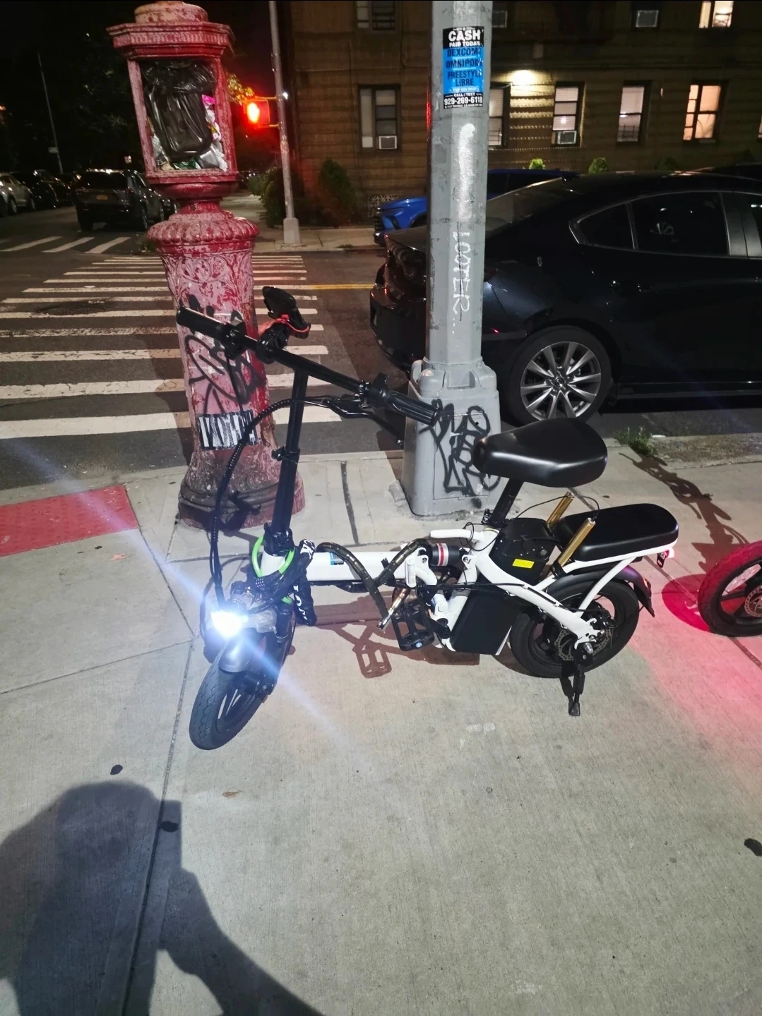 White Folding Electric Bike