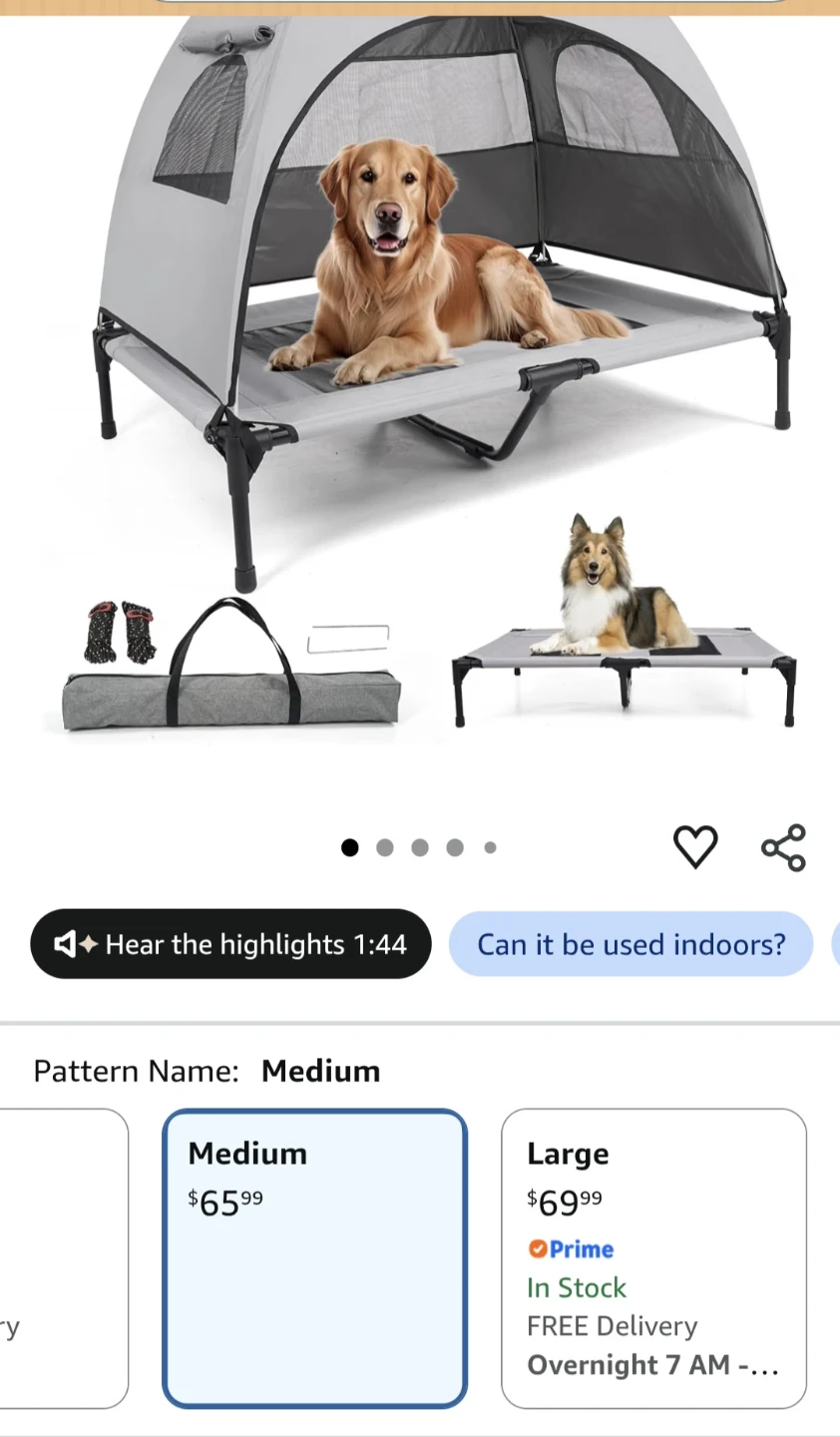 Elevated dog bed  with canopy - photo 4