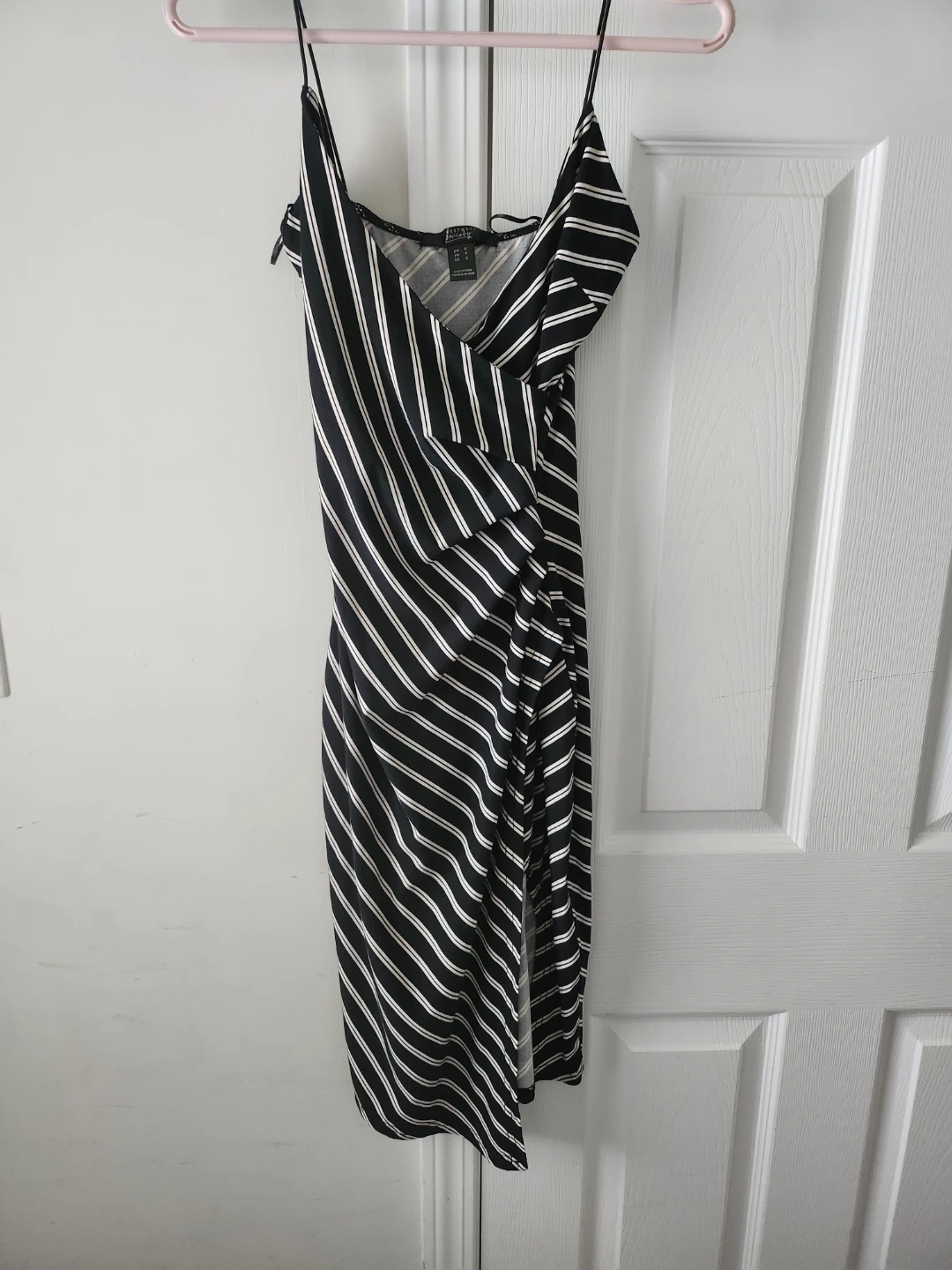Black and White Striped Midi Dress