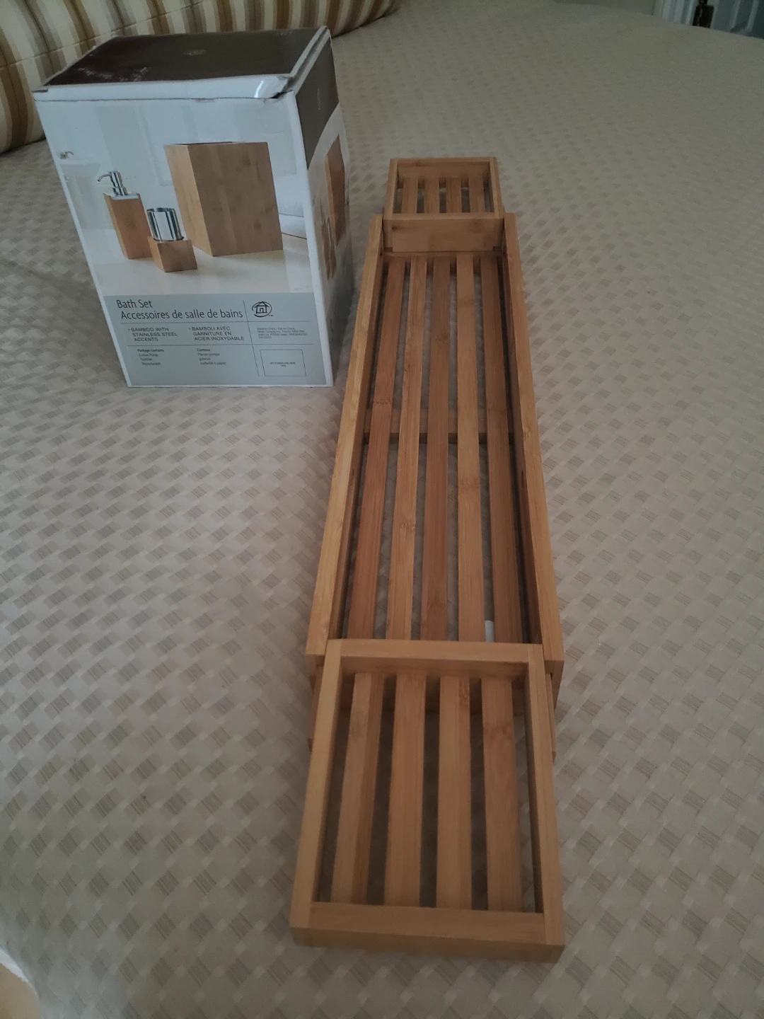 Bath Set with Stainless Steel Accents - Bamboo - photo 2