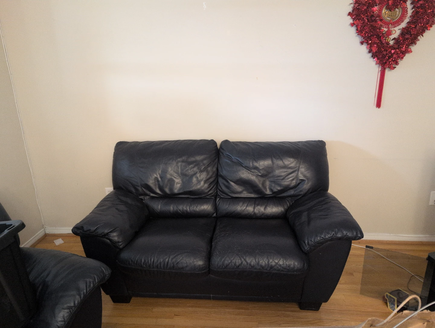Black Leather Sofa - photo 2