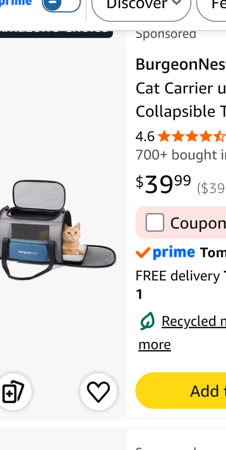 BurgeonNest Cat Carrier - Gray/Blue