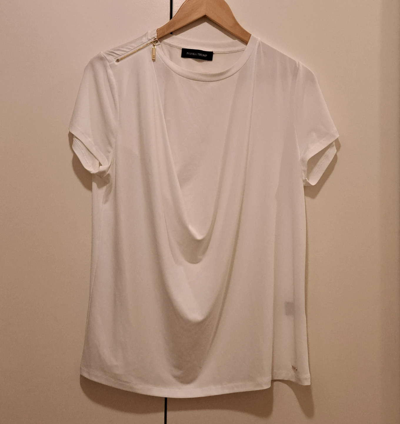 Ivanka Trump White Drape T-Shirt