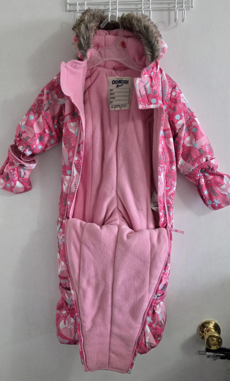 OshKosh B'gosh Pink Fox Print Snowsuit - photo 2