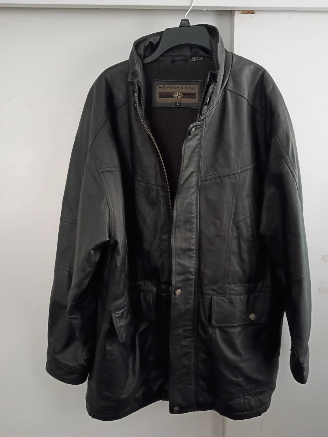 Members Only Leather Jacket - Black, Size L