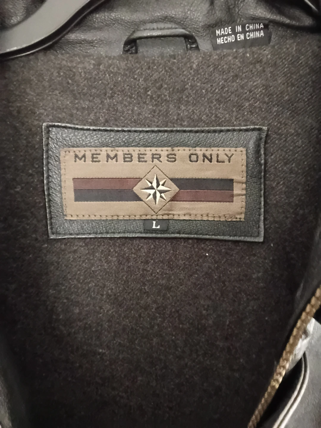 Members Only Leather Jacket - Black, Size L - photo 2