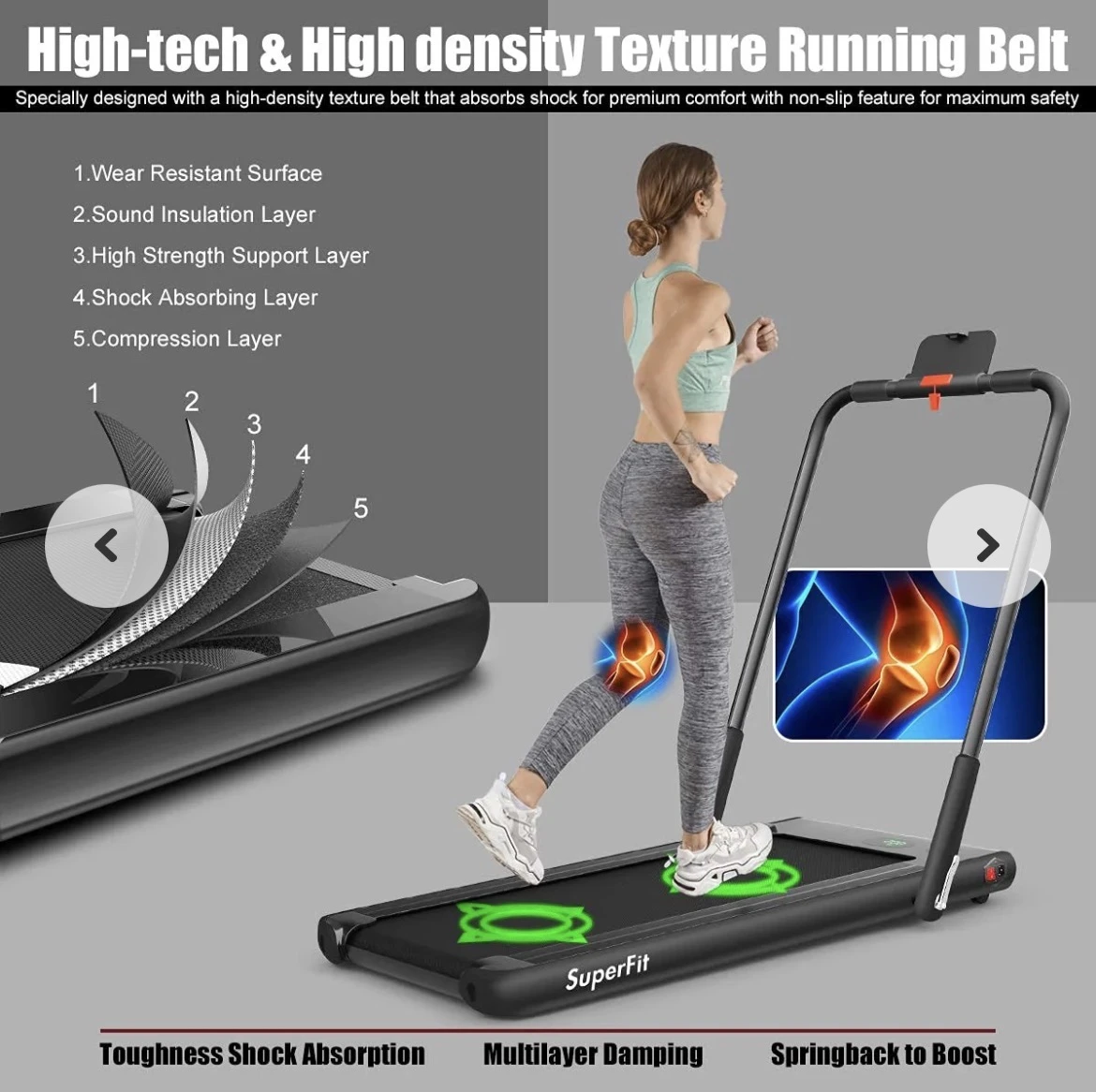 SuperFit 2-in-1 Folding Treadmill with Remote Control - photo 5