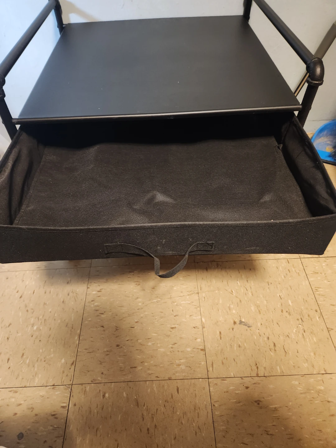 Black Rolling Storage Cart with 2 Drawers - photo 2