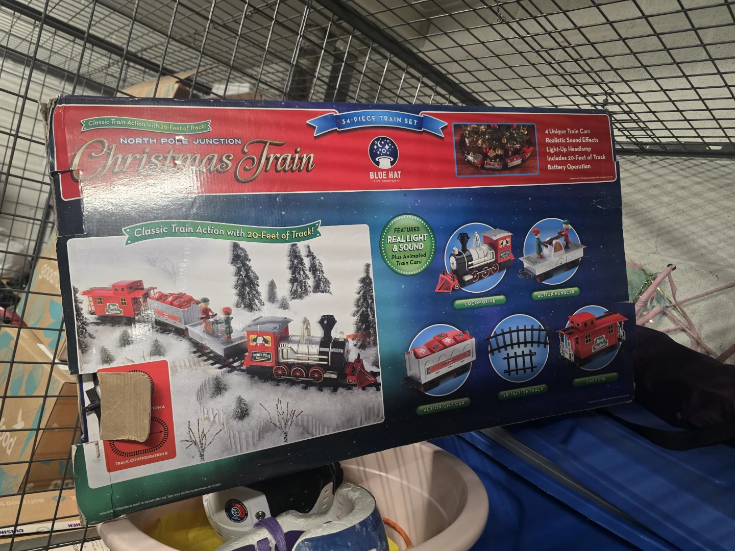 Blue Hat North Pole Junction Christmas Train Set