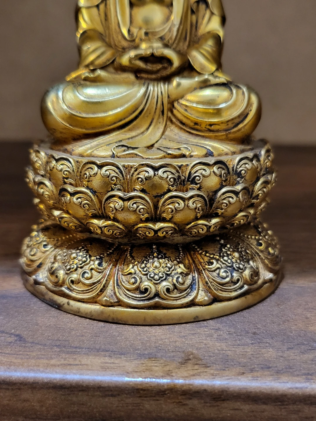 Brass Buddha Statue on Lotus Base - photo 4