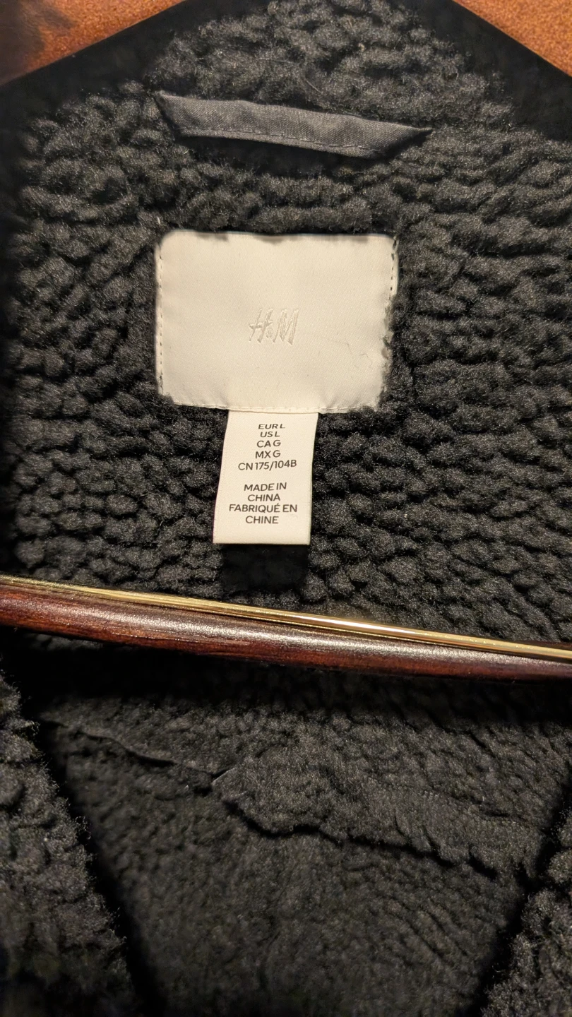 H&M Black Oversized Sherpa Aviator Jacket - photo 2