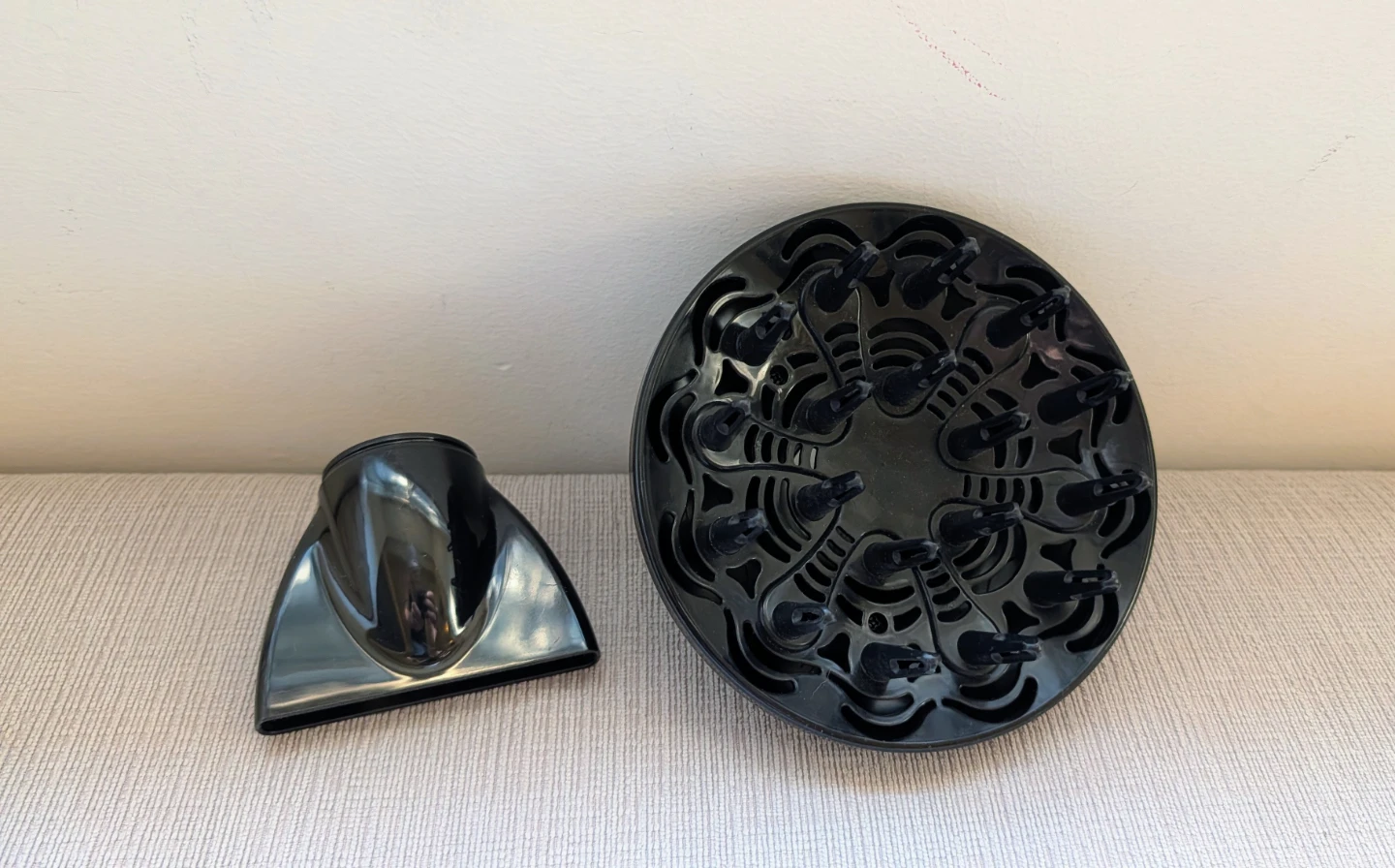 Black Hair Dryer Diffuser and Concentrator Nozzle Set