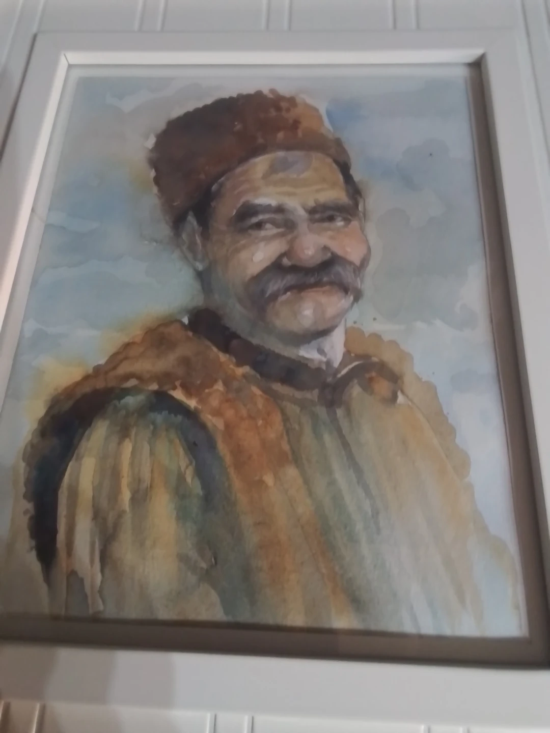 Charming Original Watercolor Portrait – Eldest Man - photo 4
