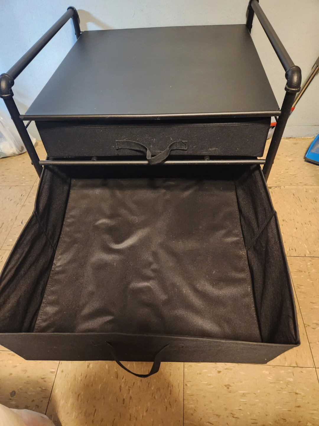Black Rolling Storage Cart with 2 Drawers - photo 3