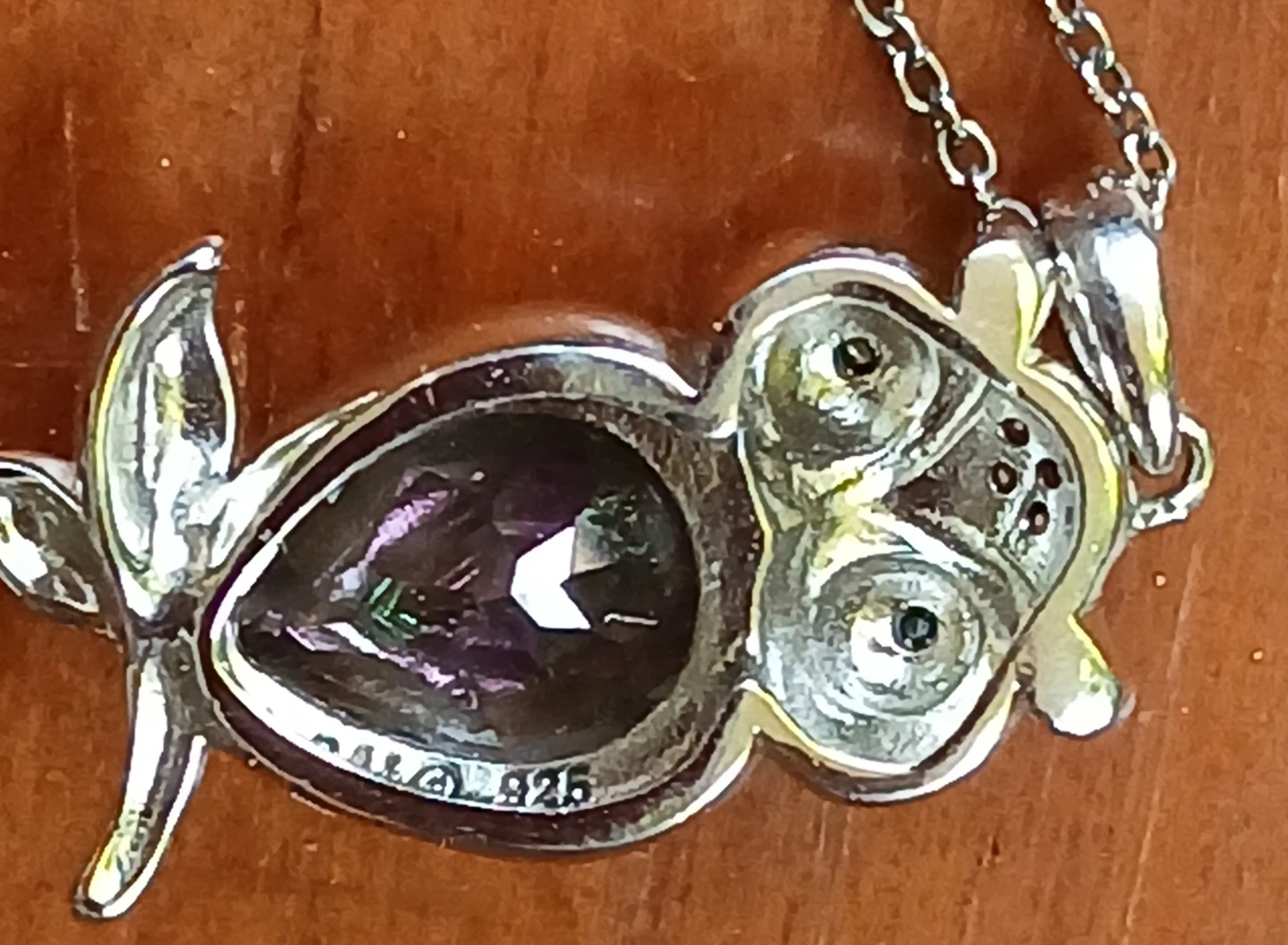 Sterling Silver Mystic Topaz owl Necklace - photo 3
