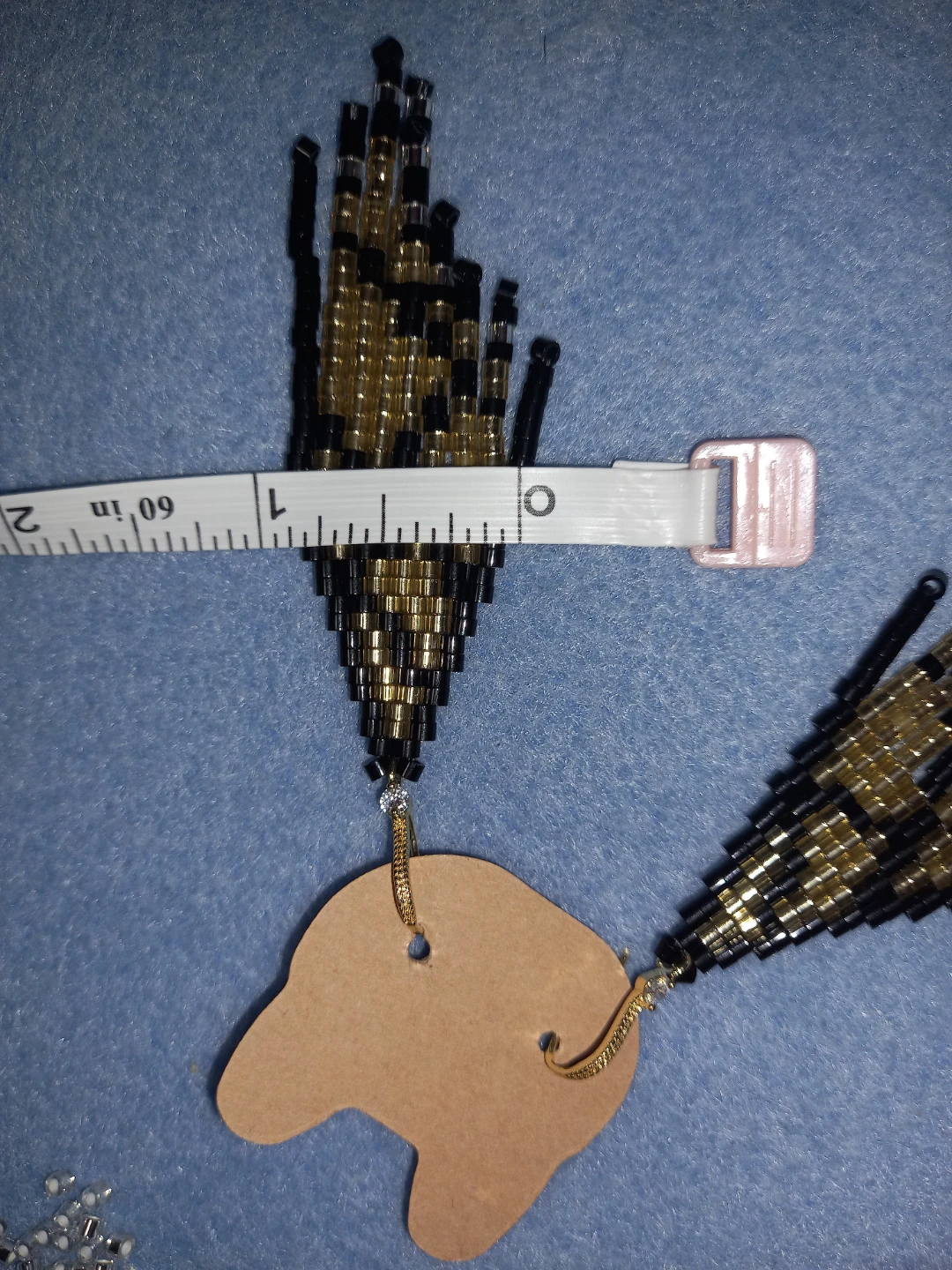 18K Gold Plated 🌟 Beaded Leopard Print Feather Dangle Earrings - photo 5