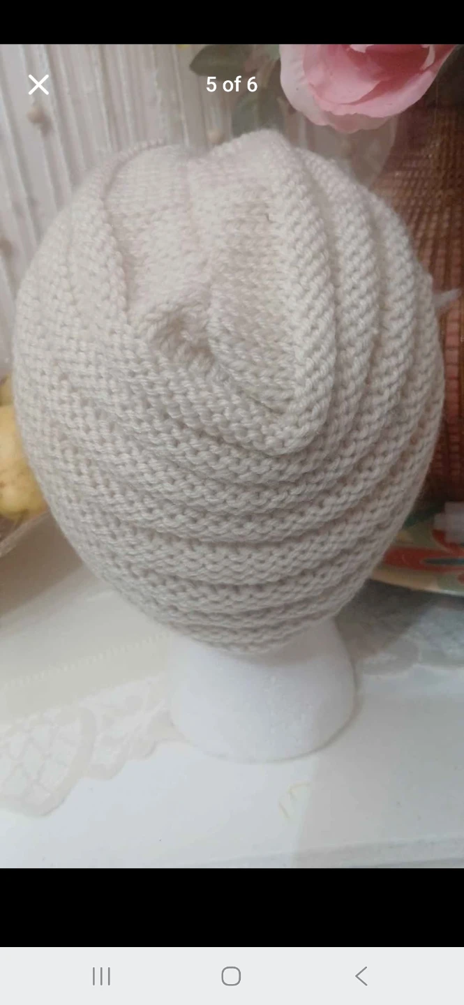 Beige Knit Turban Hat with Embellishment - photo 3