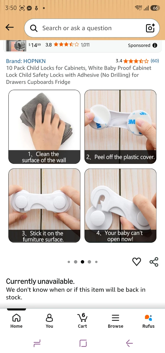 10 Pack HOPNKN White Child Safety Cabinet Locks - photo 3