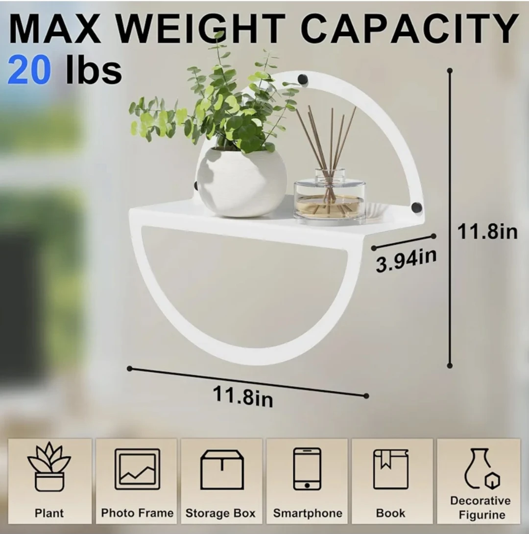 White Floating Shelves (Set of 2) - photo 3