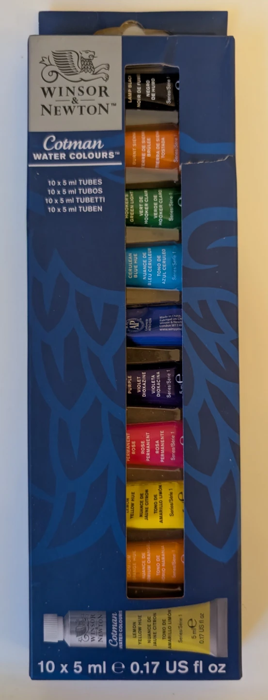 Windsor and Newton water color paint tubes