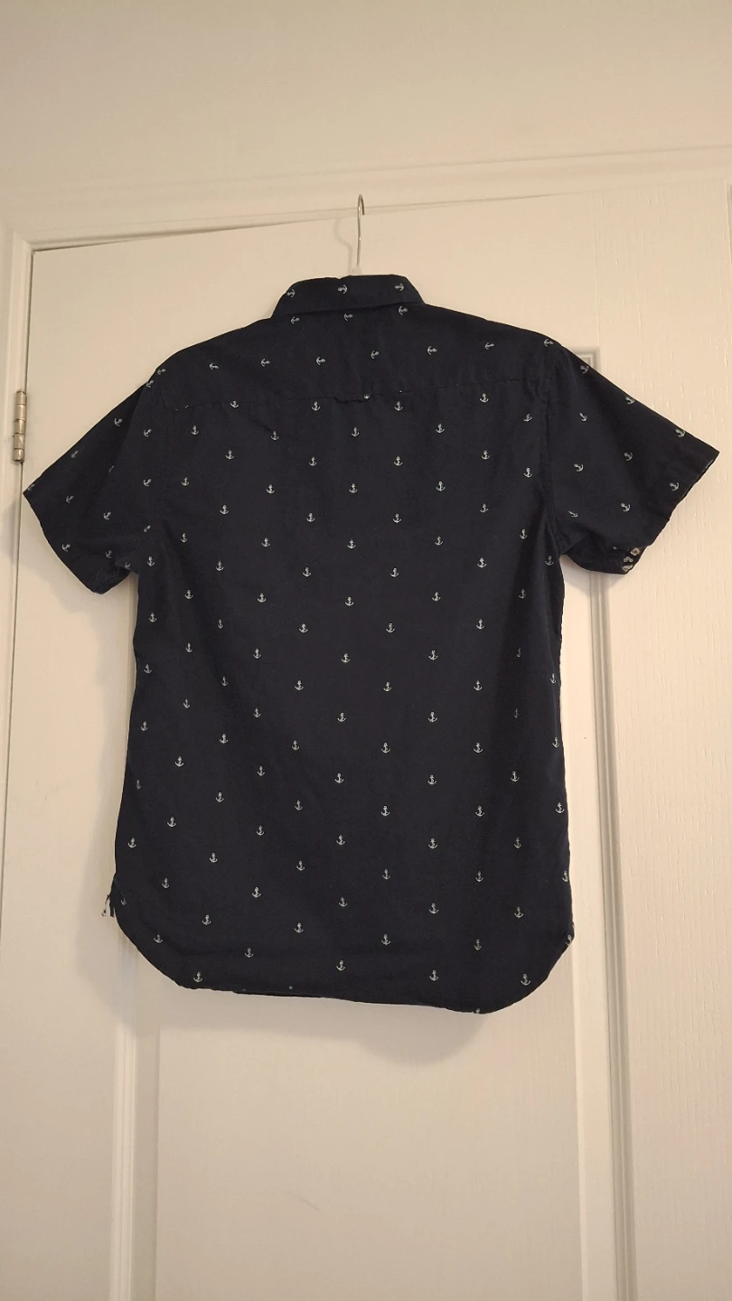 Navy Anchor Print Short Sleeve Shirt - photo 2