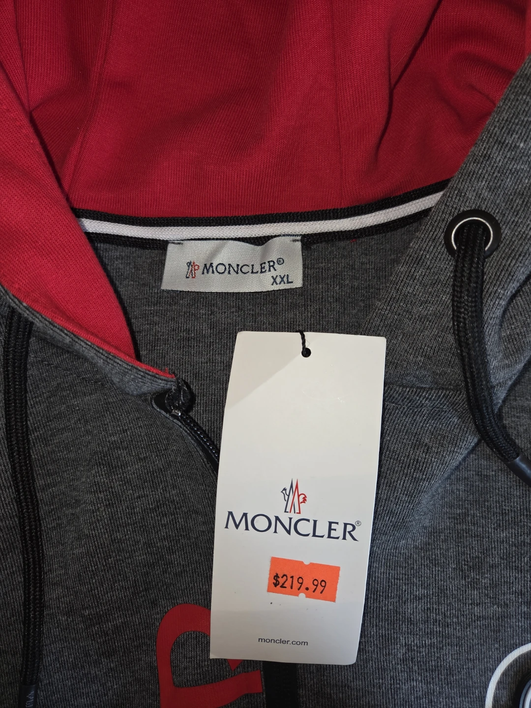 Moncler Grey Zip-Up Hoodie XXL - photo 2