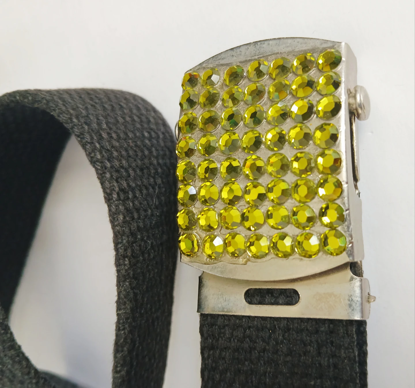 Black Canvas Belt with Sparkly Buckle - photo 2