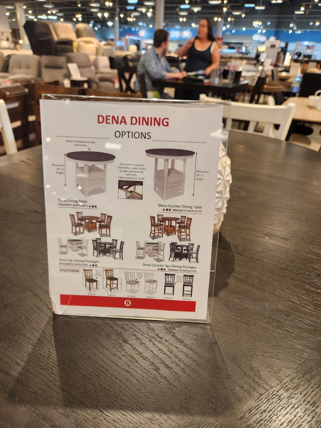 Dena Counter Dining Table with 4 Chairs