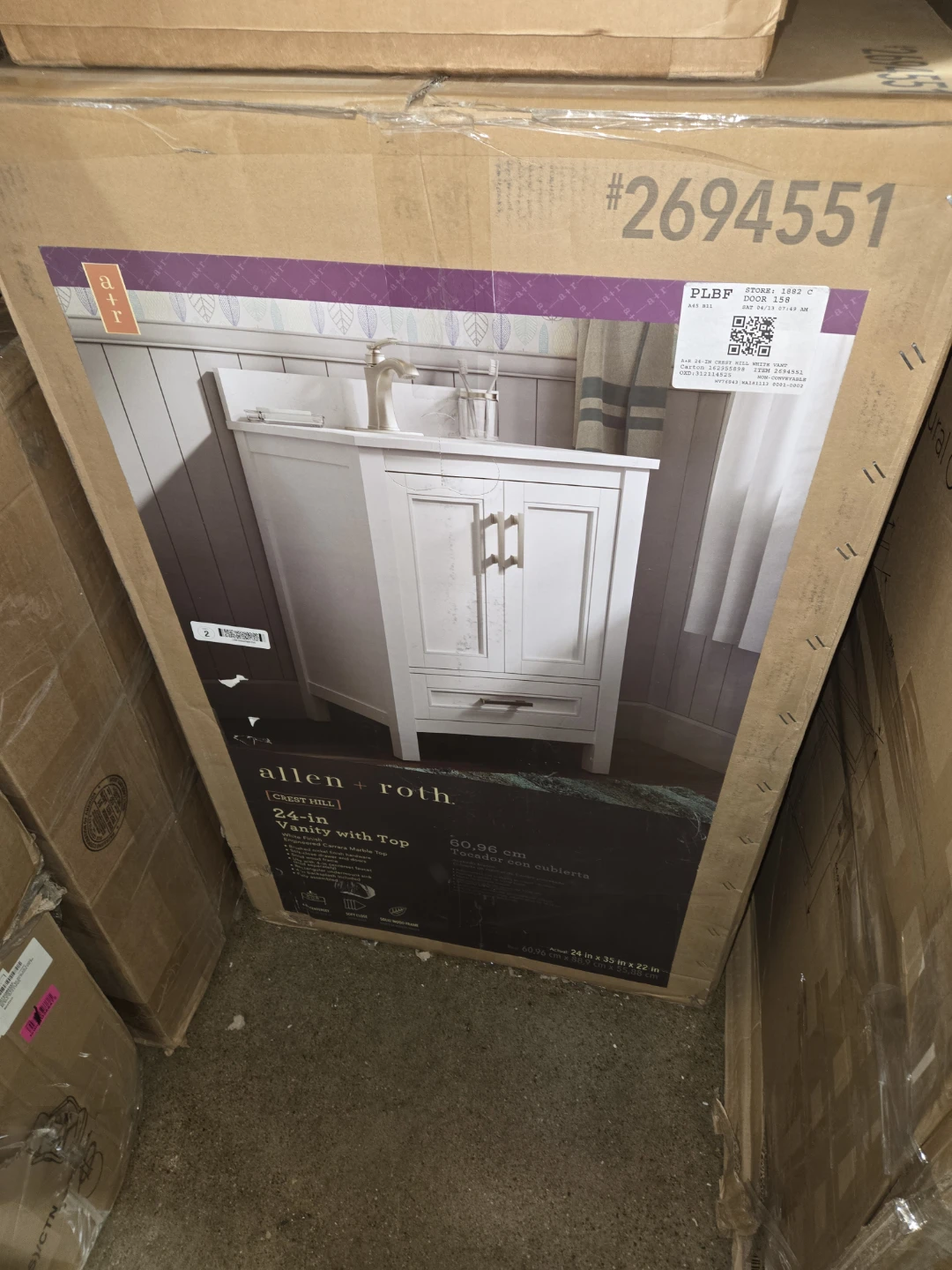 allen + roth Crest Hill 24-in White Single Sink Bathroom Vanity - photo 4