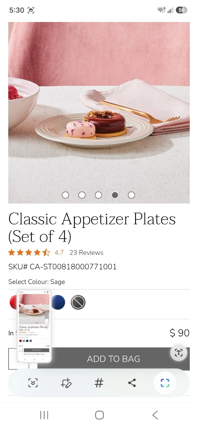 Le Creuset Classic Appetizer Plates Set of 4 - photo 3