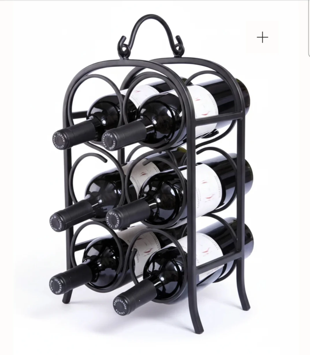 Elegant Oenophilia Arch 6 Bottle Wine Rack Black Metal - photo 2