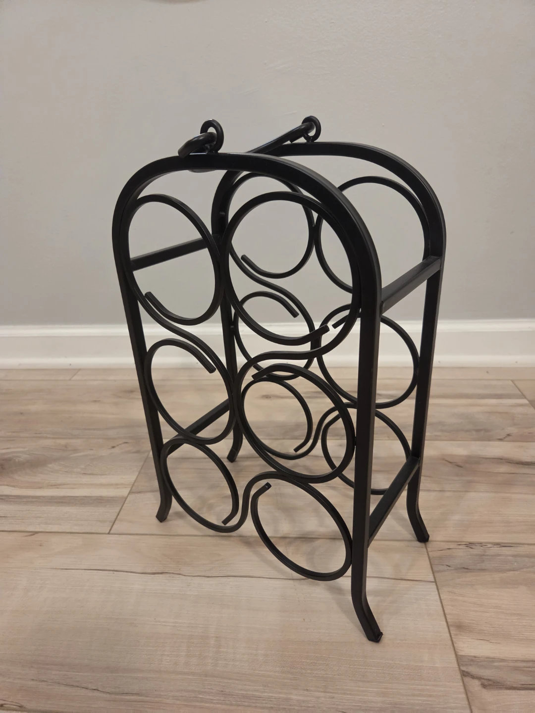 Elegant Oenophilia Arch 6 Bottle Wine Rack Black Metal - photo 3