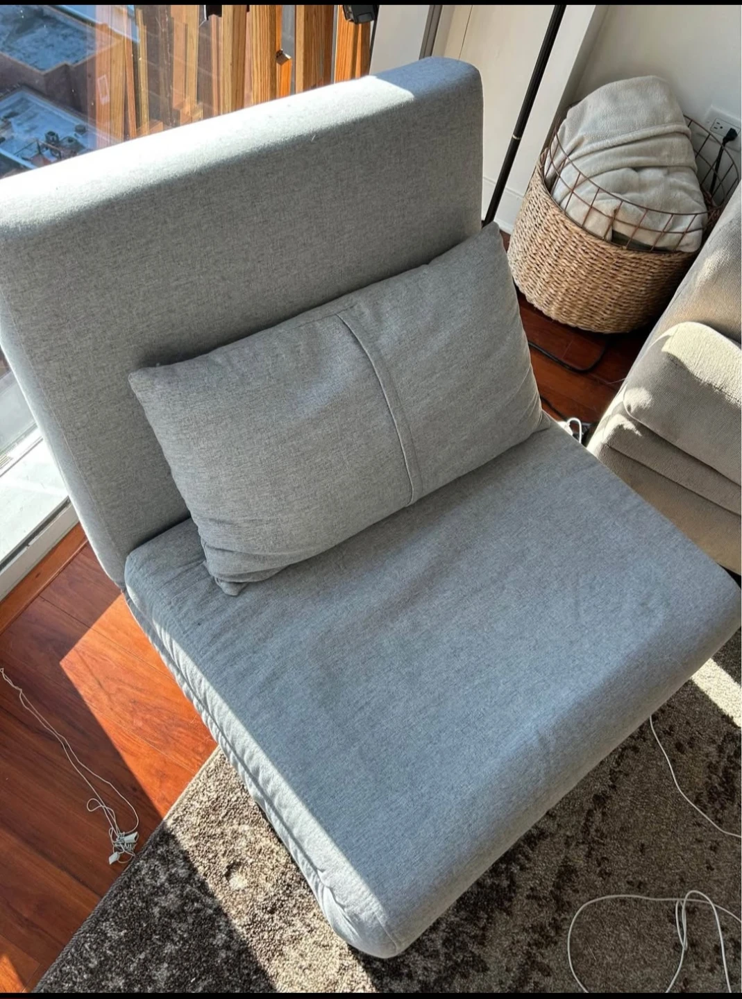 Gray Accent Chair with Pillow - photo 2