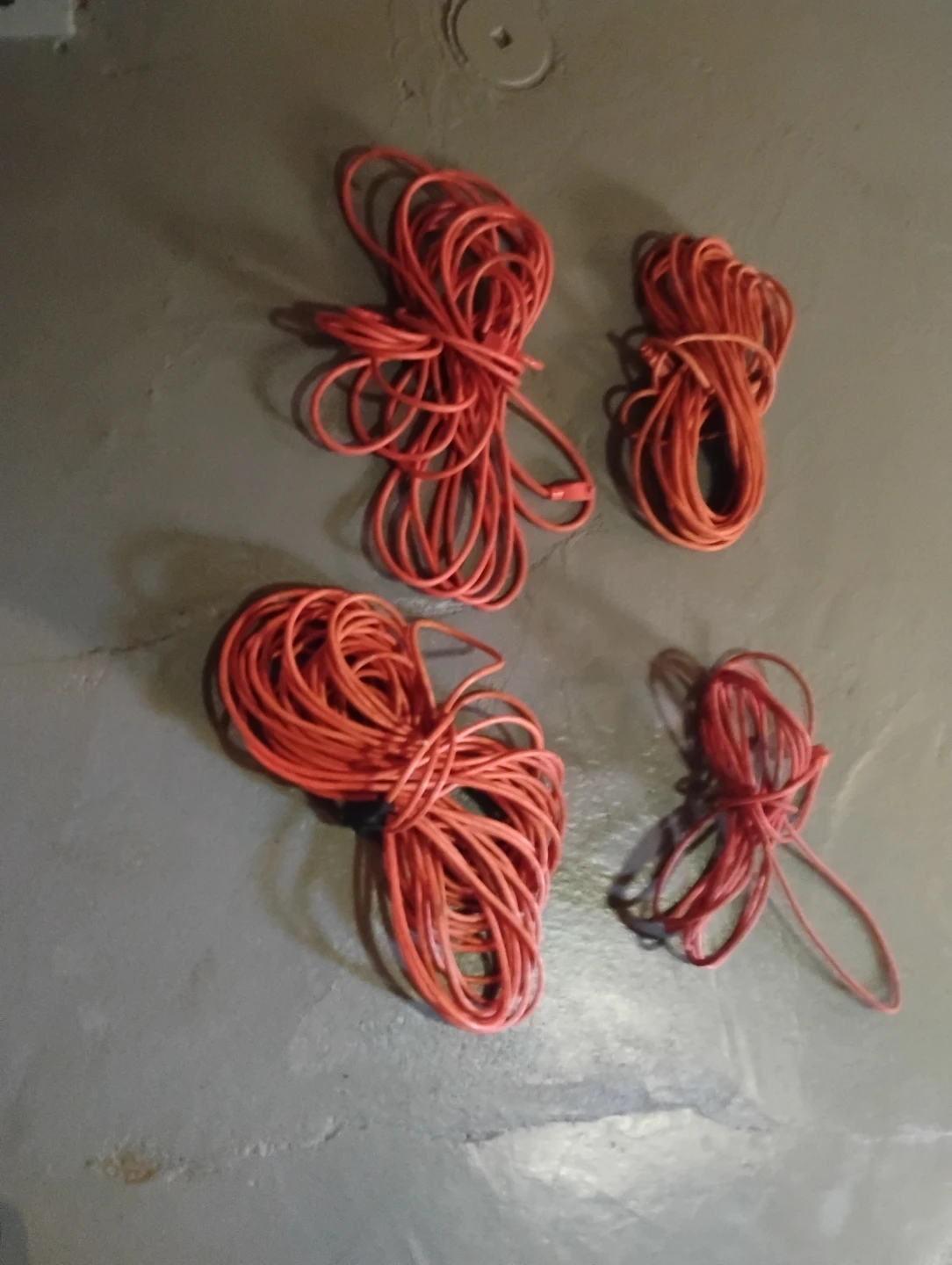 Set of 4 Orange Extension Cords