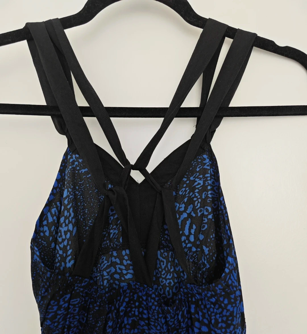 Royal Blue and Black Pattern Maxi Dress - photo 4