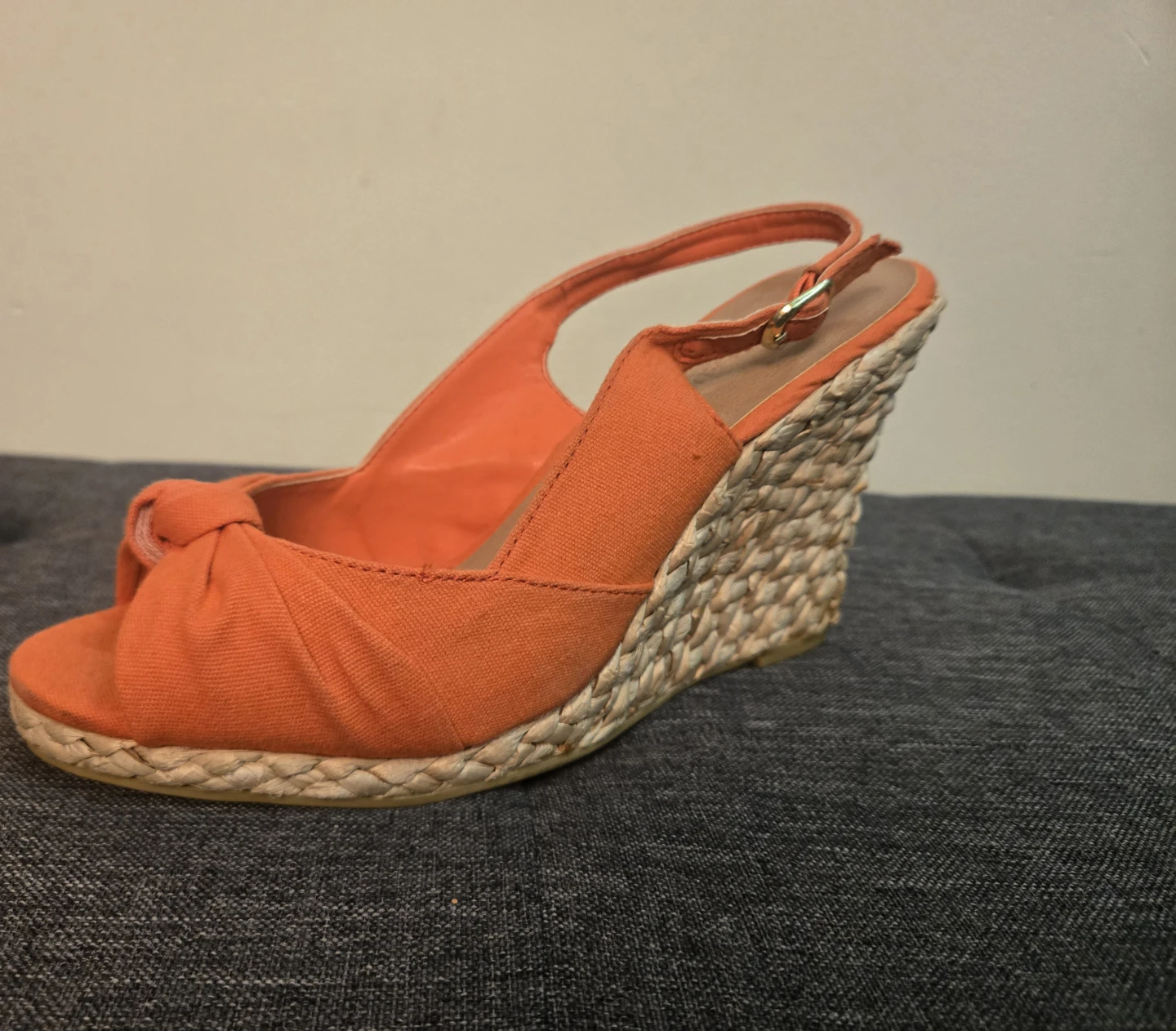 Orange Wedge Espadrille Sandals