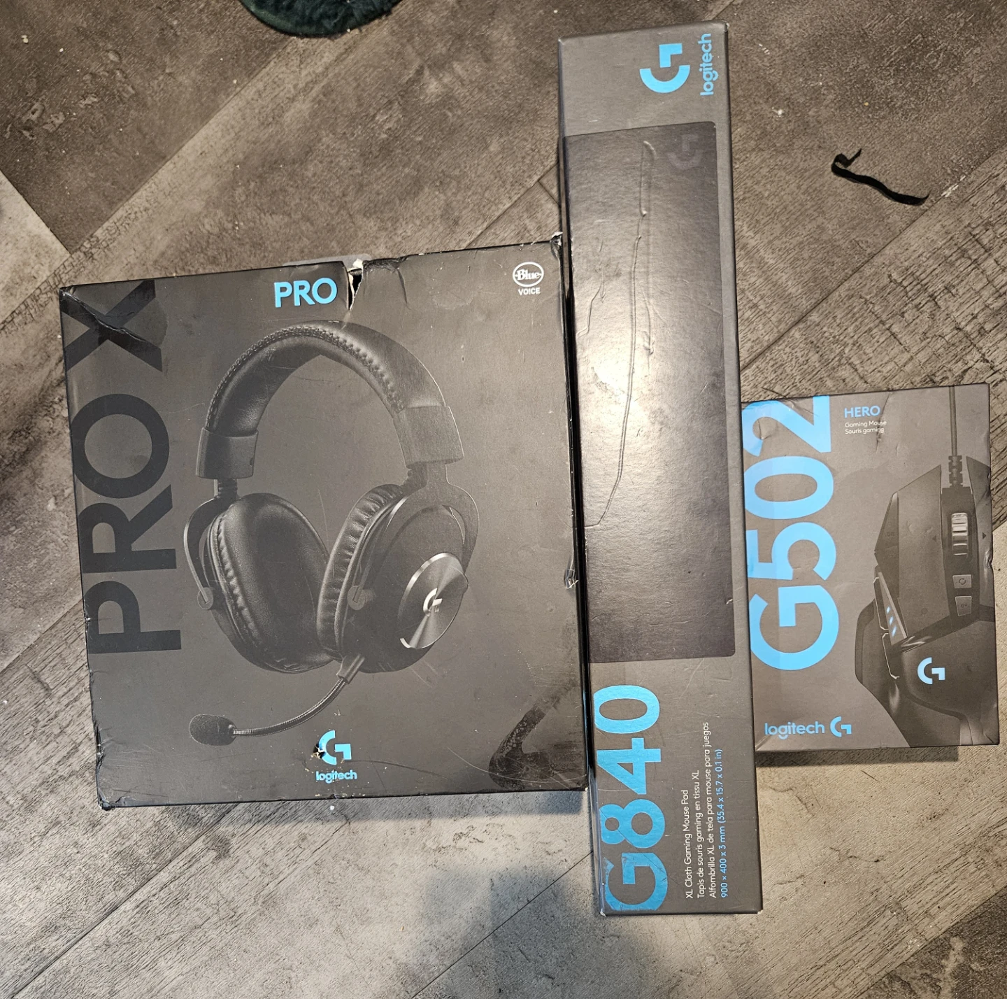 New Logitech PRO X Gaming Headset, G502 Mouse & G840 Mousepad