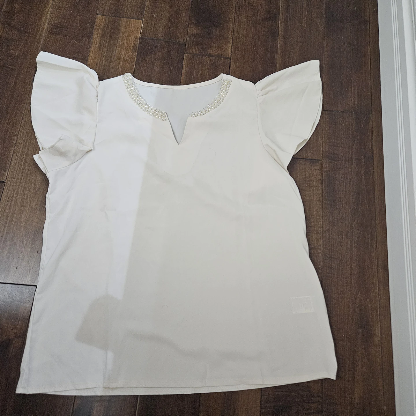Brand new Cream Blouse with Pearl Embellishment - photo 3